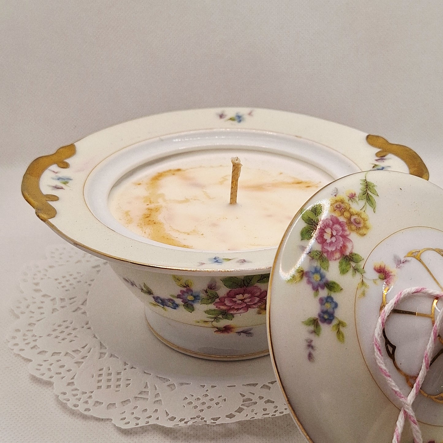 Vintage Empress China 6 oz Lidded Dish Candle
