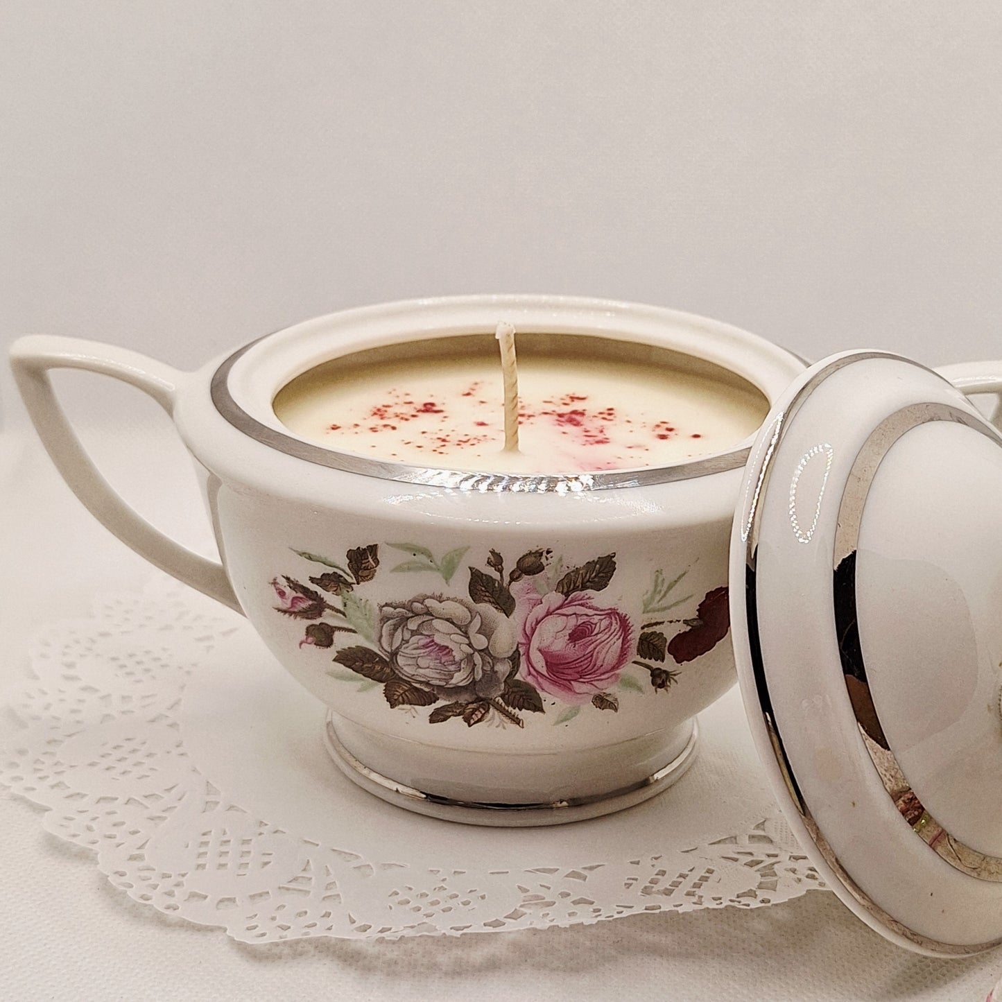 Vintage Embassy China 9 oz Lidded Dish Candle