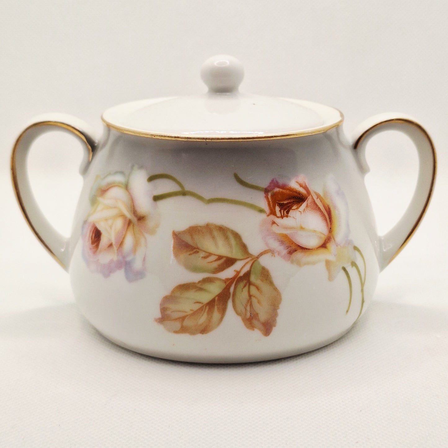 Vintage German Rose Compote Dish Candle 11 oz