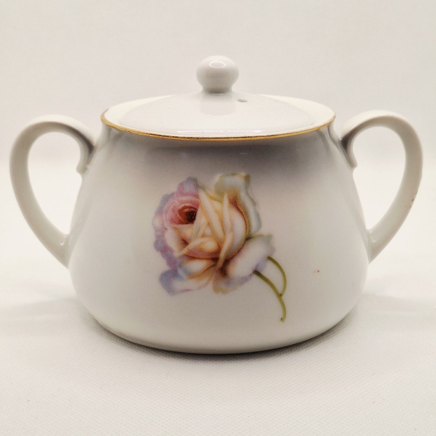 Vintage German Rose Compote Dish Candle 11 oz