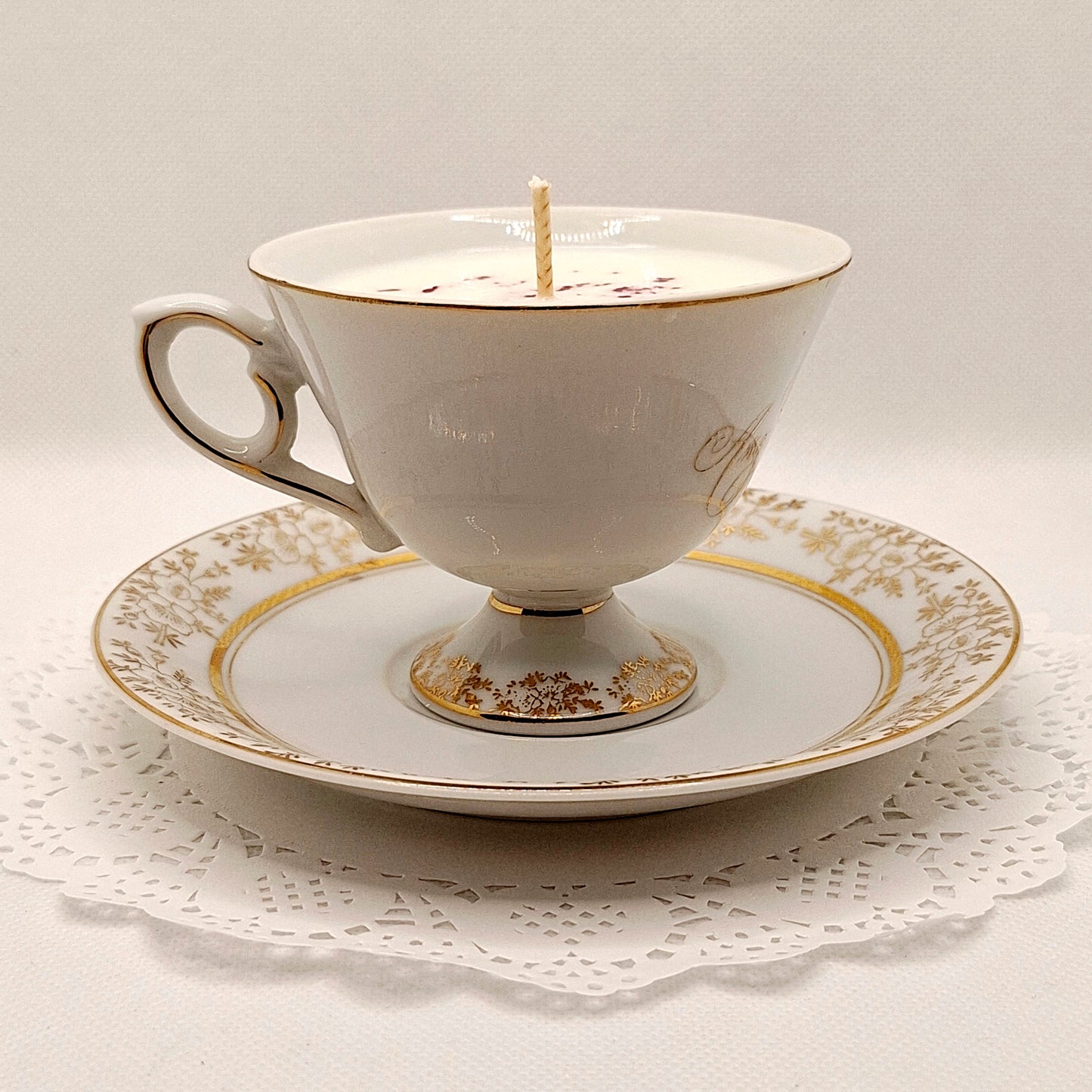 50th Anniversary Teacup and Saucer Candle