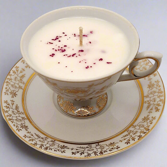 50th Anniversary Teacup and Saucer Candle