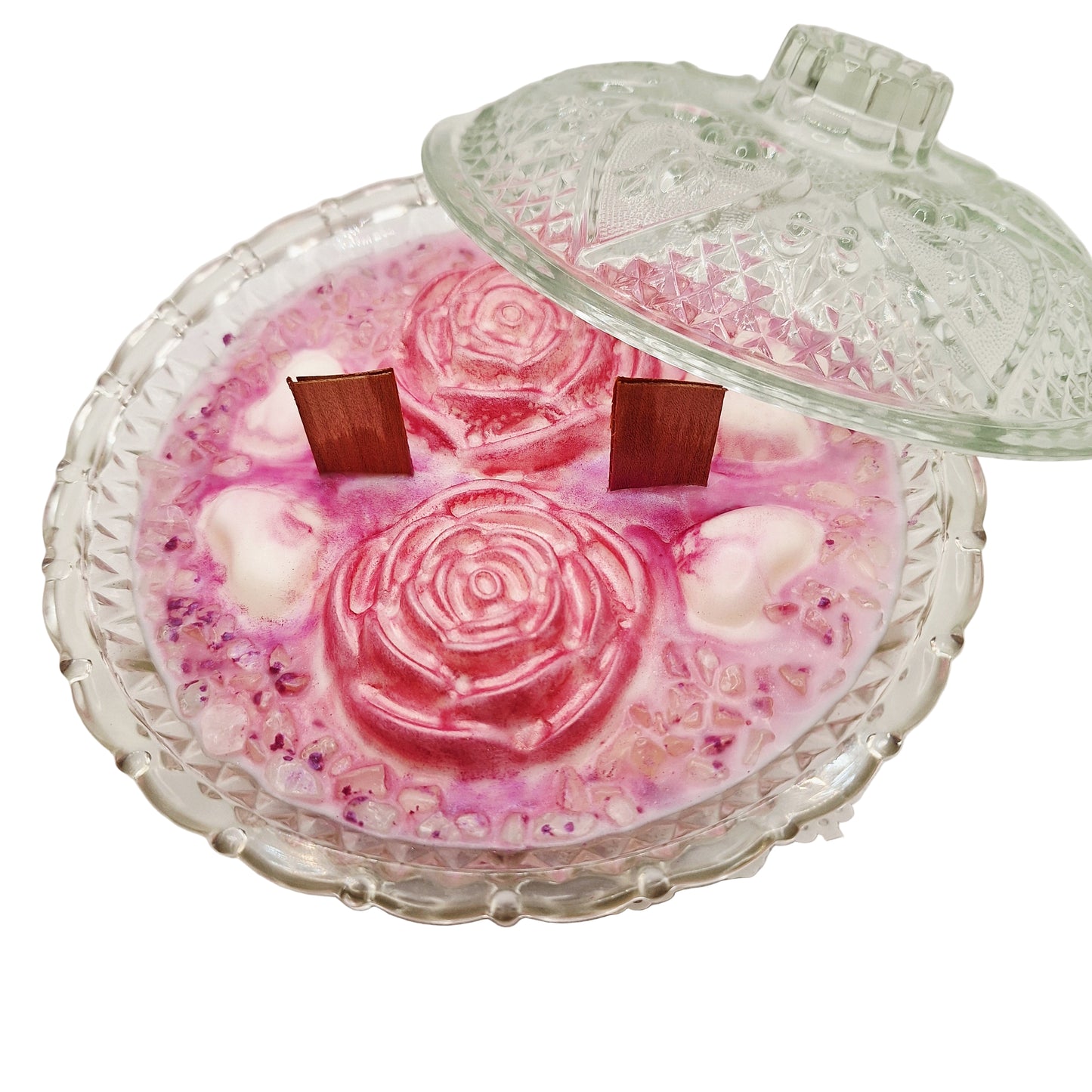 Vintage Fleur de Lis Spade and Heart Dish Candles