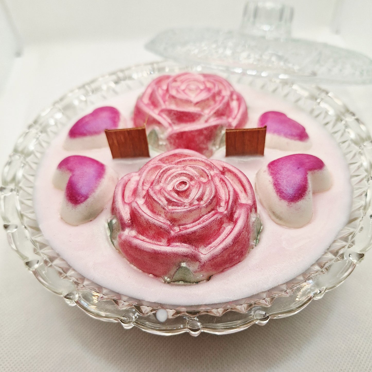 Vintage Fleur de Lis Spade and Heart Dish Candles