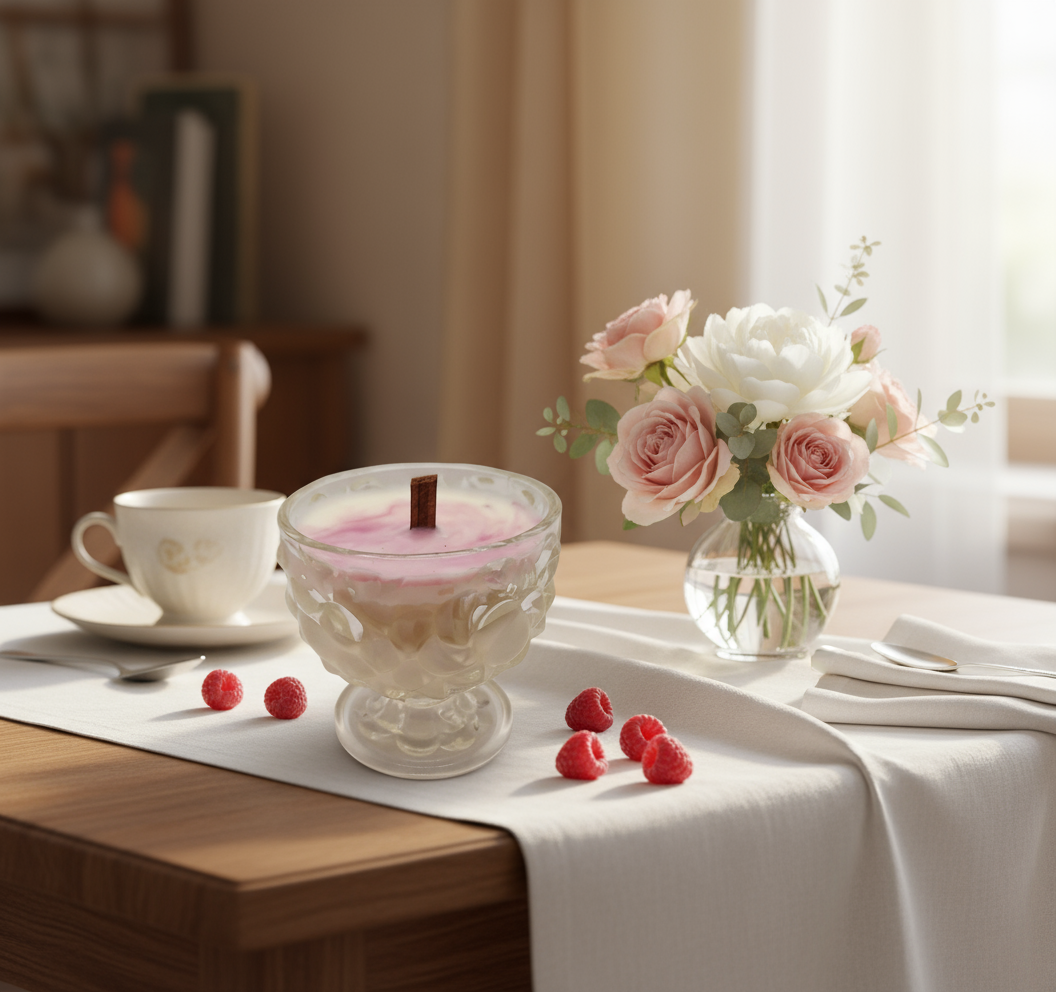 Vintage Pressed Glass Berry Bowl Soy Wax Candles