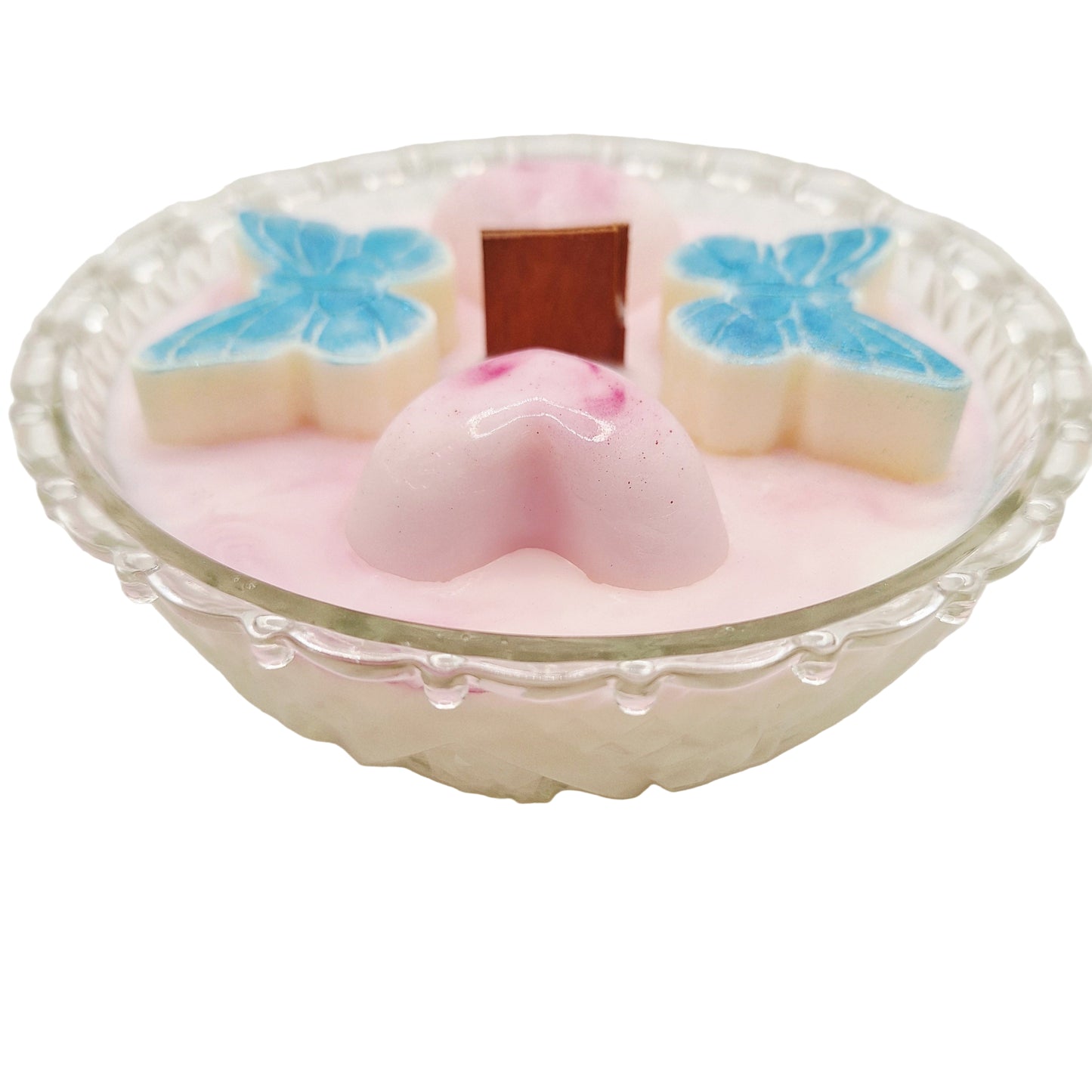 Vintage Fleur de Lis Spade and Heart Dish Candles