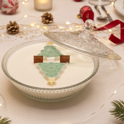 Woodland Elves Depression Glass Wood Wick Candle