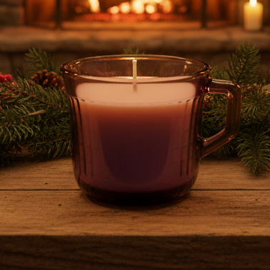 Smoky Amethyst Glass Soy Wax Teacup Candle