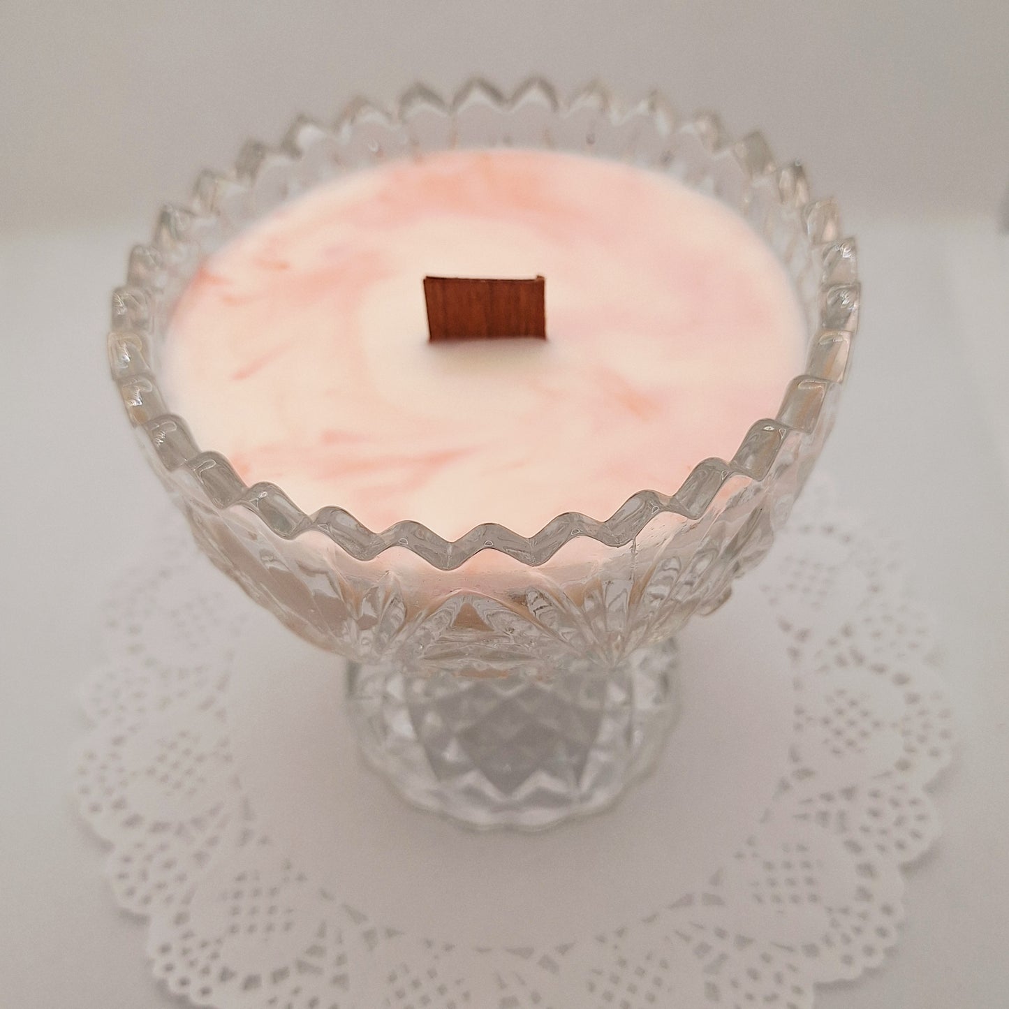 Antique Cut Glass Soy Wax Pedestal Candle