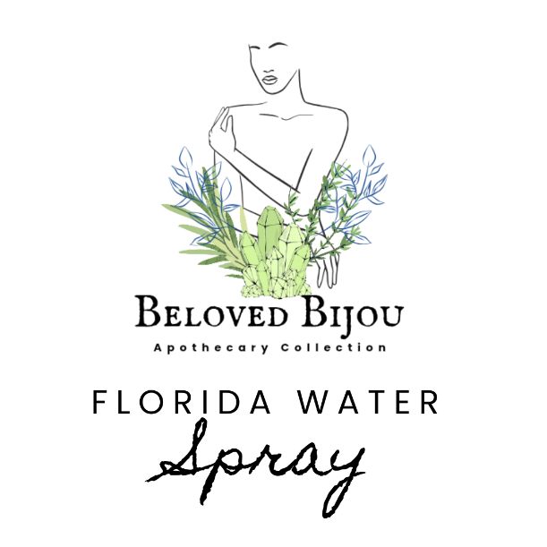 Logo for Beloved Bijou Apothecary Collection with botanical design and text on a white background