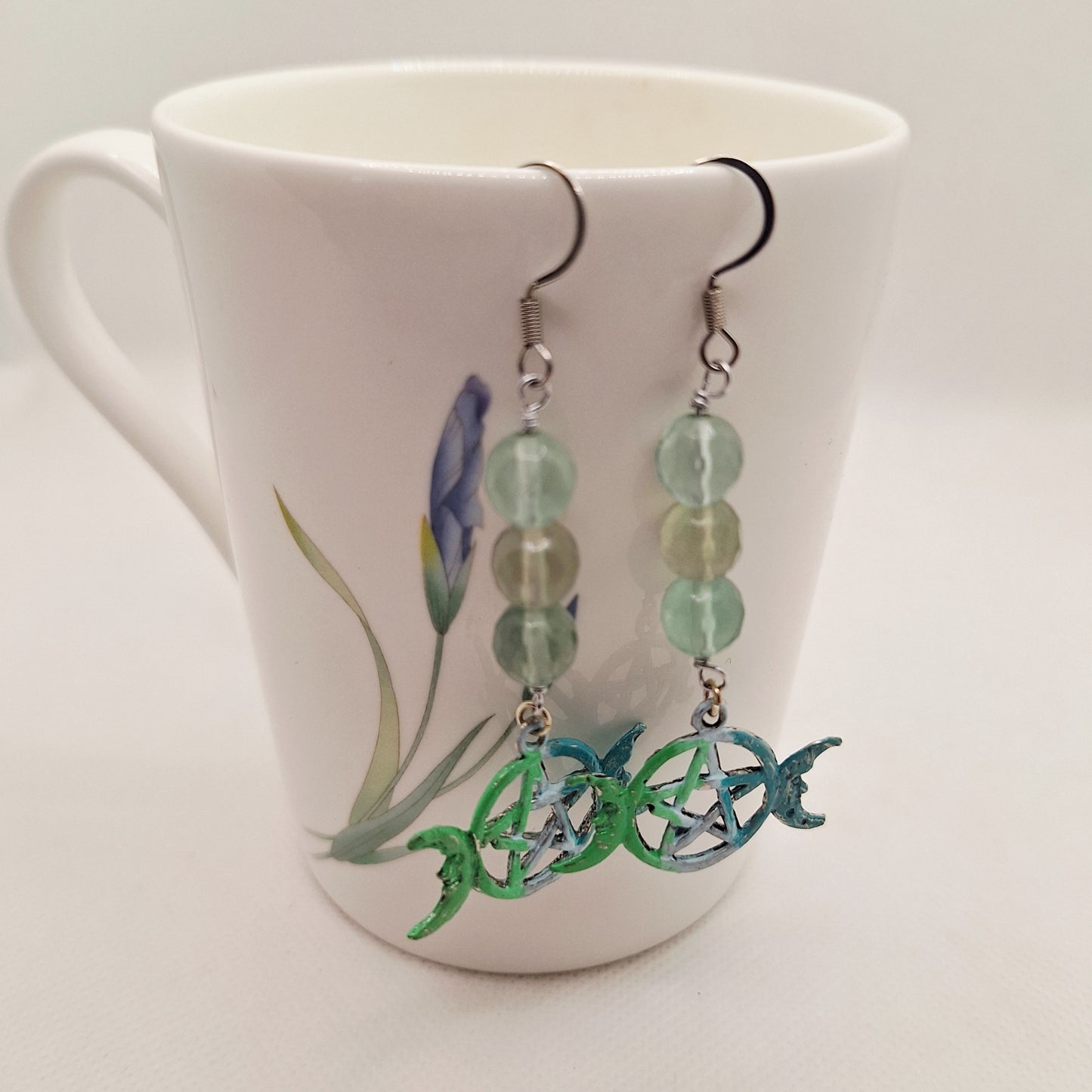 Handpainted Tibetan Silver Earrings