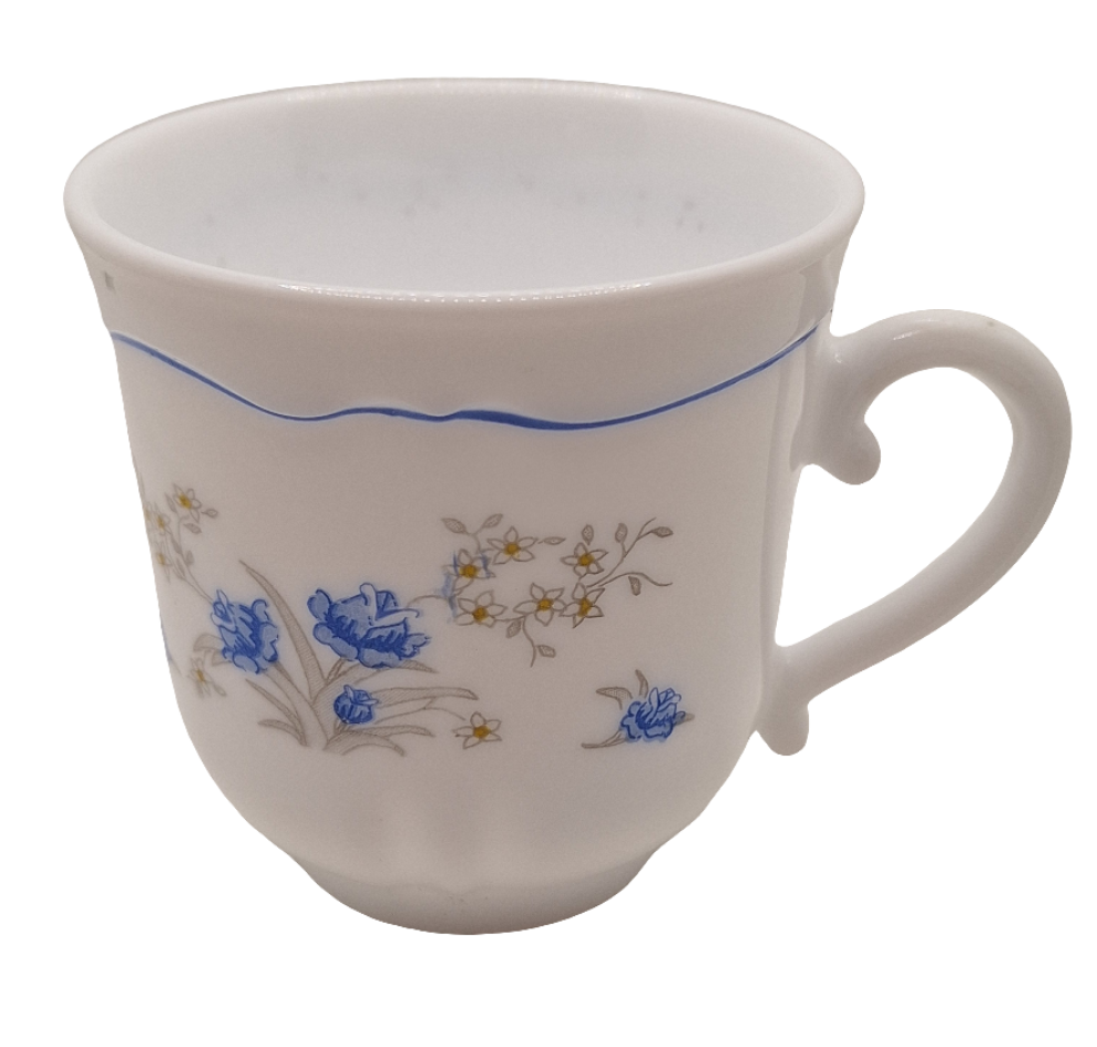 Rose Embossed Milk Glass 6 oz Teacup Candles