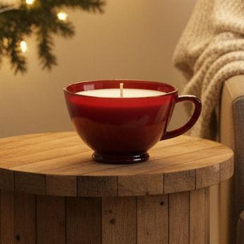 Red Ruby Glass Punch Cup Candle