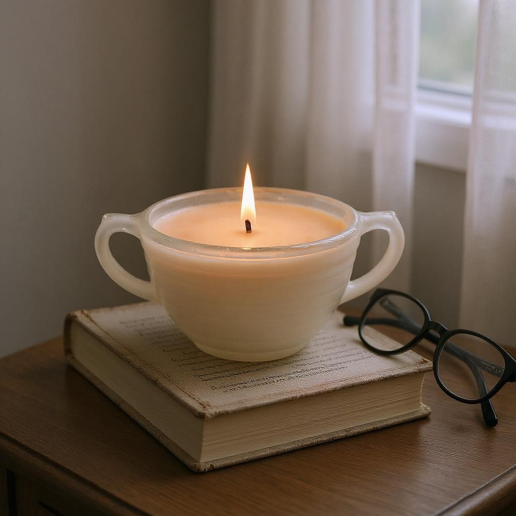 Vintage 10 oz Art Deco Dish Candle