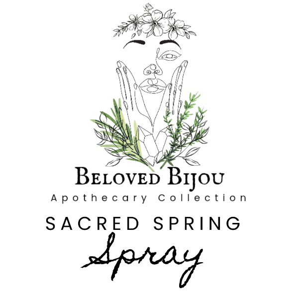 Logo for Beloved Bijou Apothecary Collection's Sacred Spring Spray on a white background