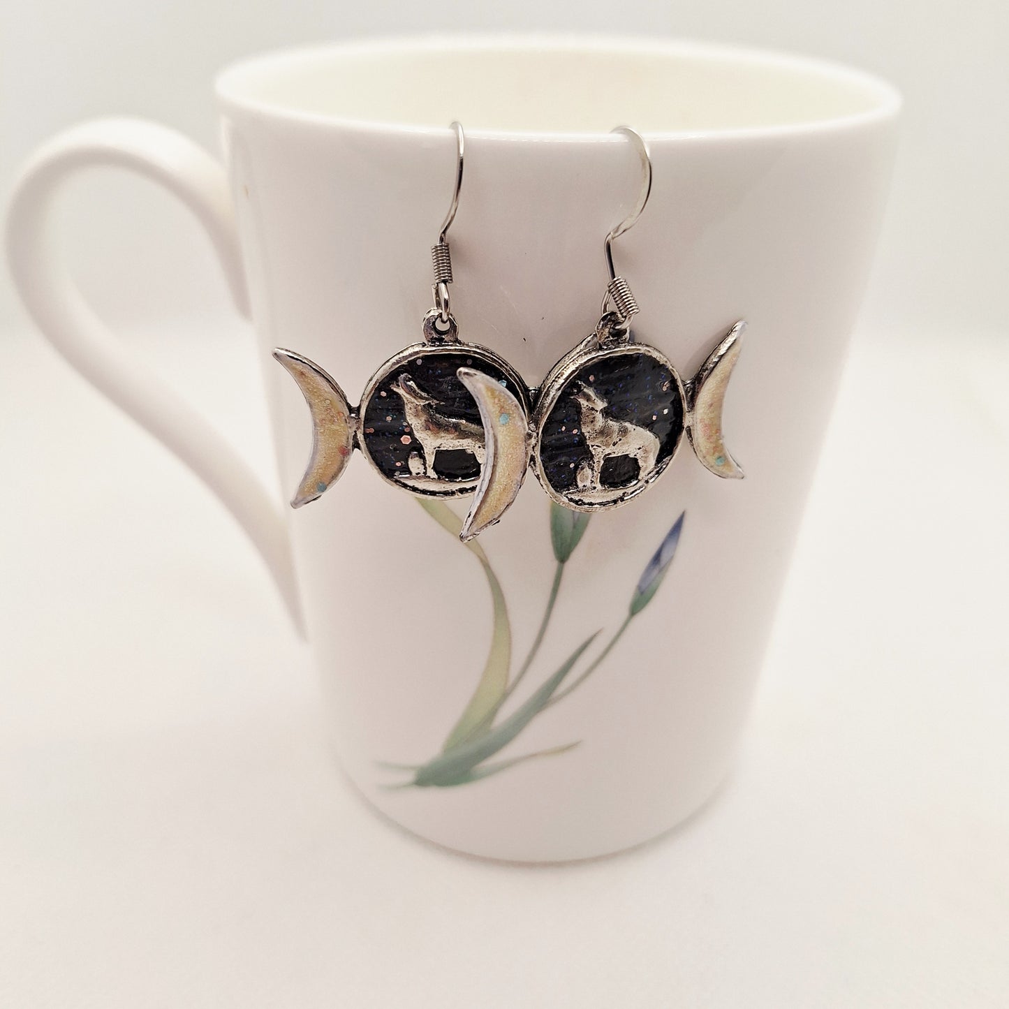 Handpainted Tibetan Silver Earrings