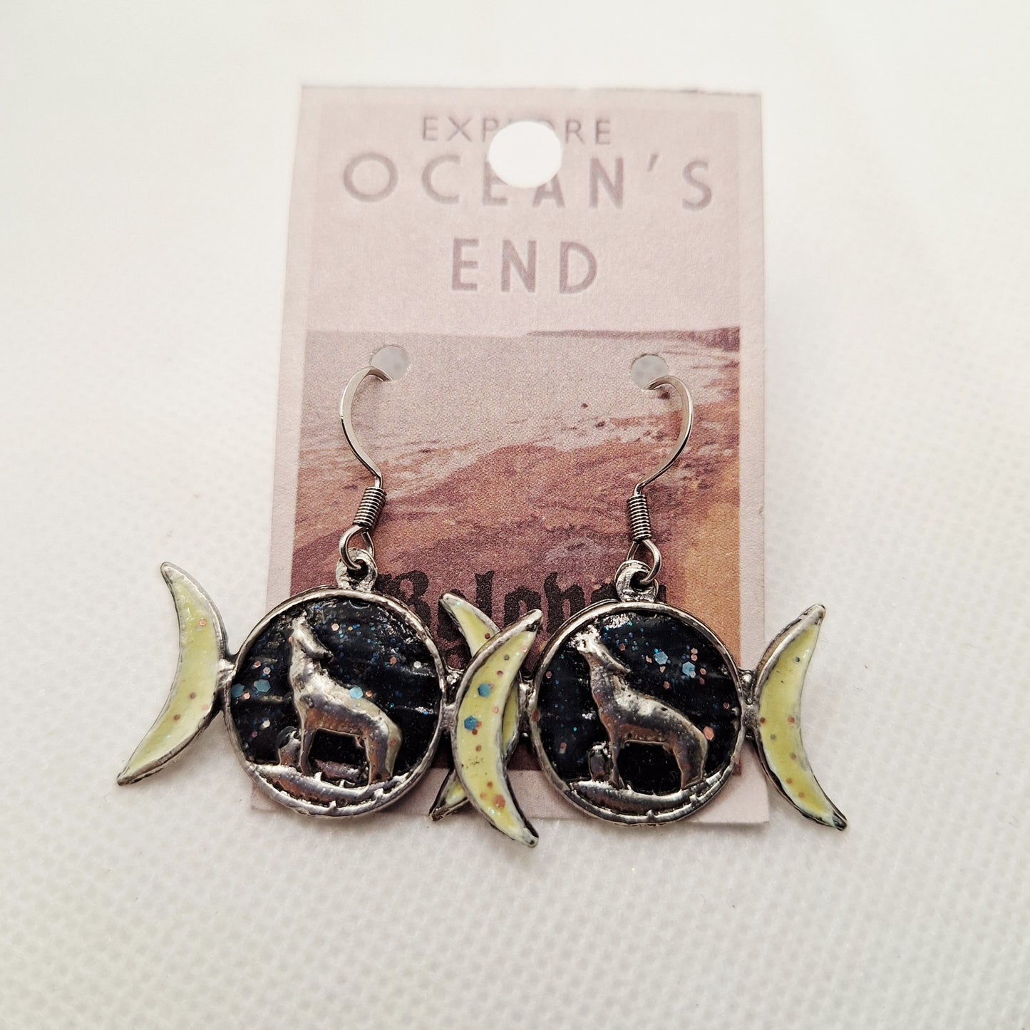 Handpainted Tibetan Silver Earrings