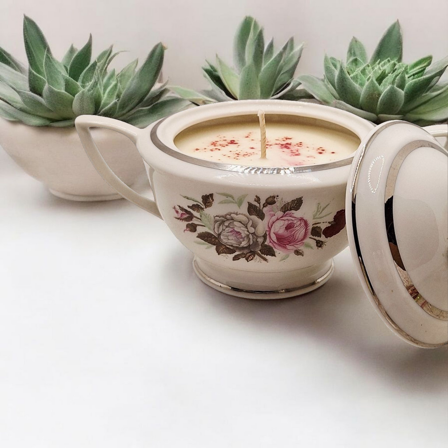 Vintage Embassy China 9 oz Lidded Dish Candle