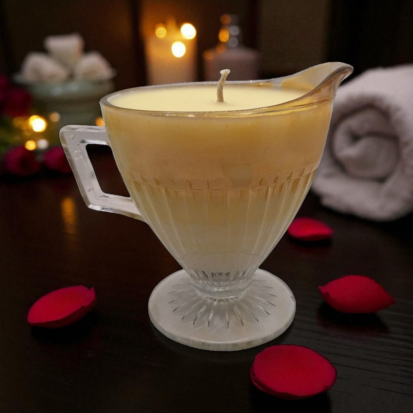 Carnival Glass 6 oz Massage Oil Candle