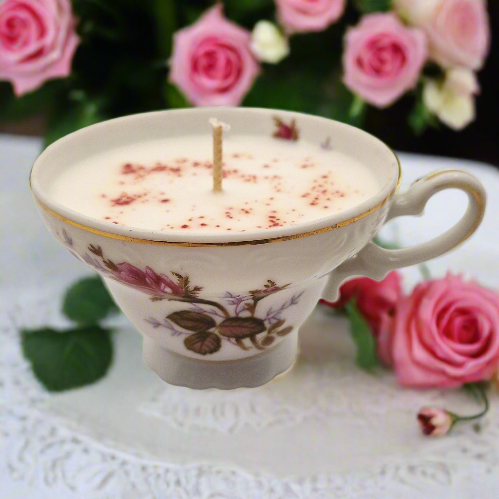 Japanese Rose 4 oz Teacup Candle