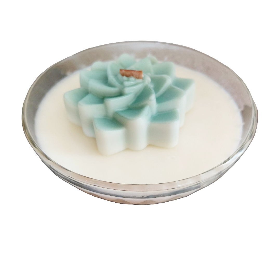Molded Agave Bloom Vintage Dish Candle