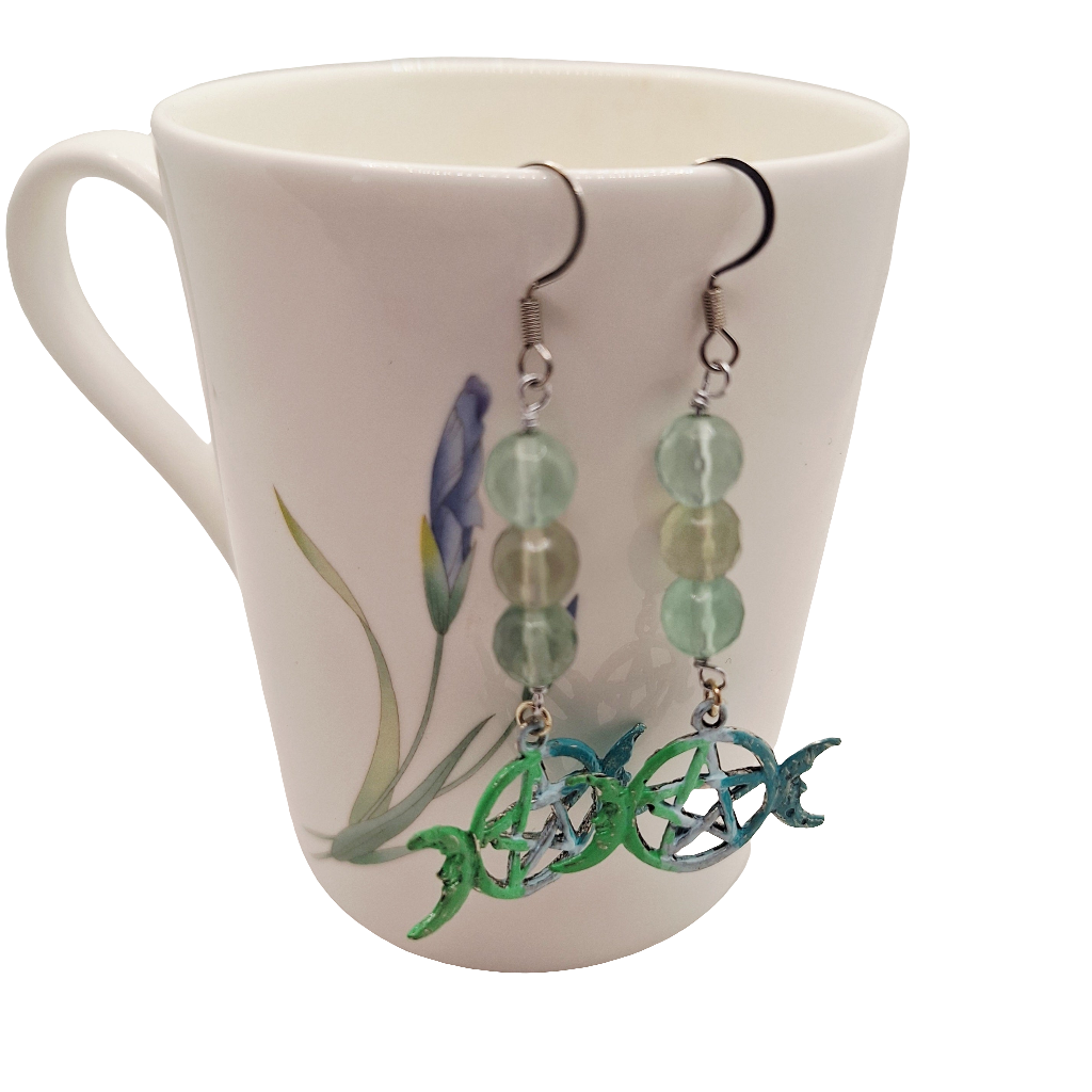 Handpainted Tibetan Silver Earrings