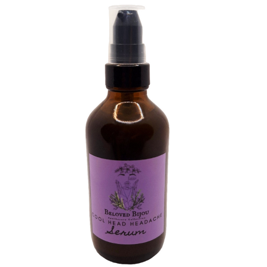 Brown bottle with purple label on a white background