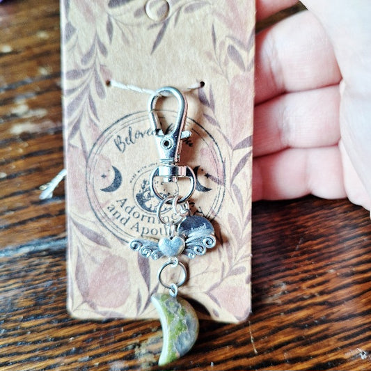 Crystal Fairy Wing Crescent Moon Charms
