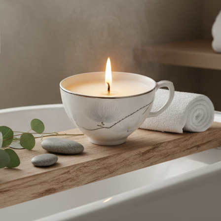 Laurel China Inland Sea 6 oz Teacup Candles