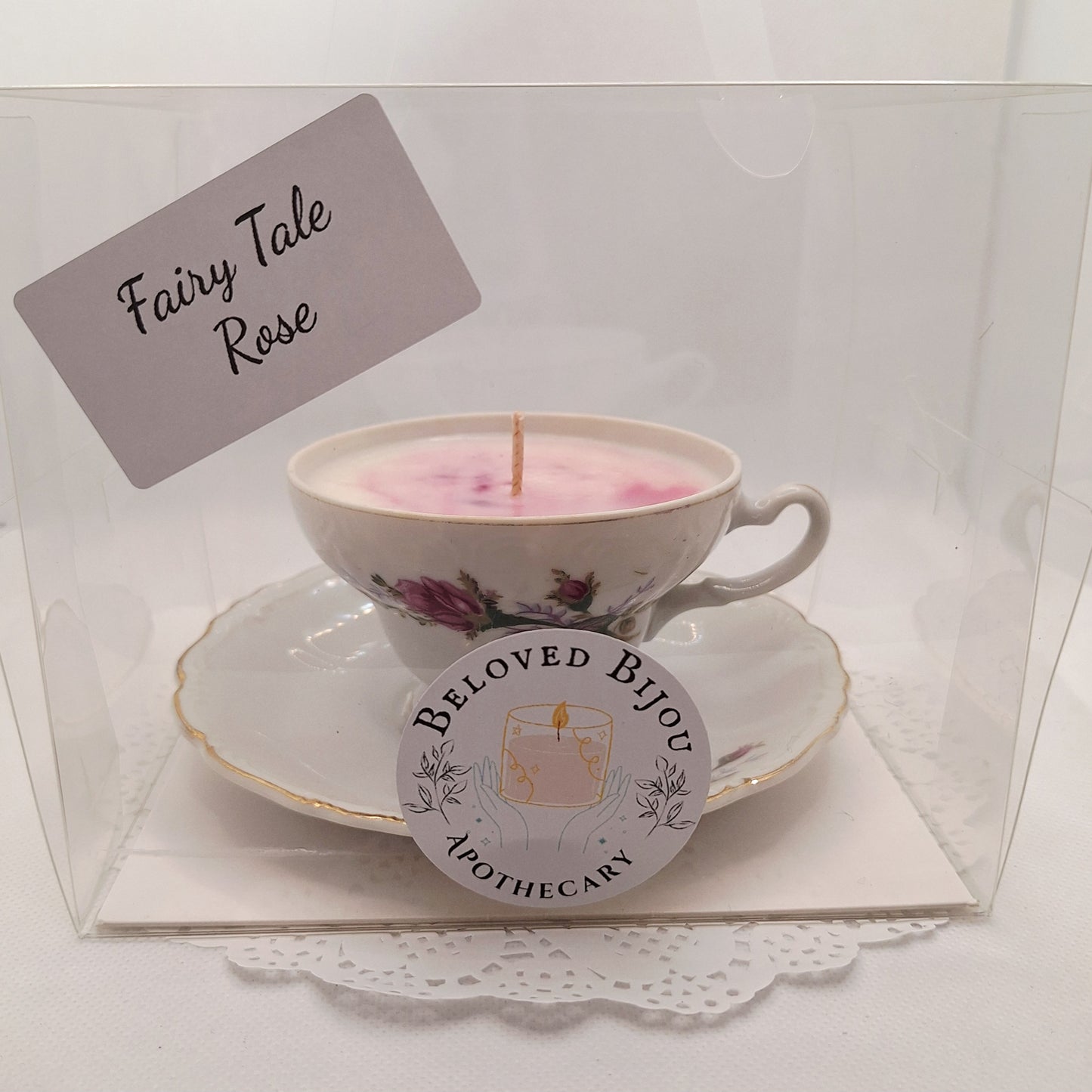 Japanese Rose 4 oz Teacup and Saucer Candles