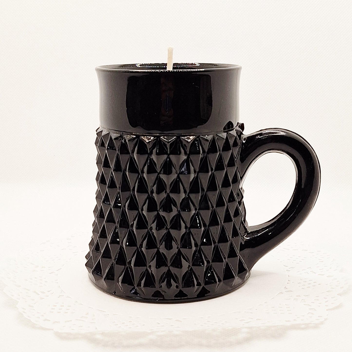Black Orchid Vintage 7 oz Indiana Tiara Glass Mug Candle