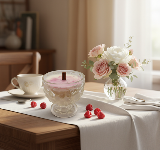 Vintage Pressed Glass Berry Bowl Soy Wax Candles