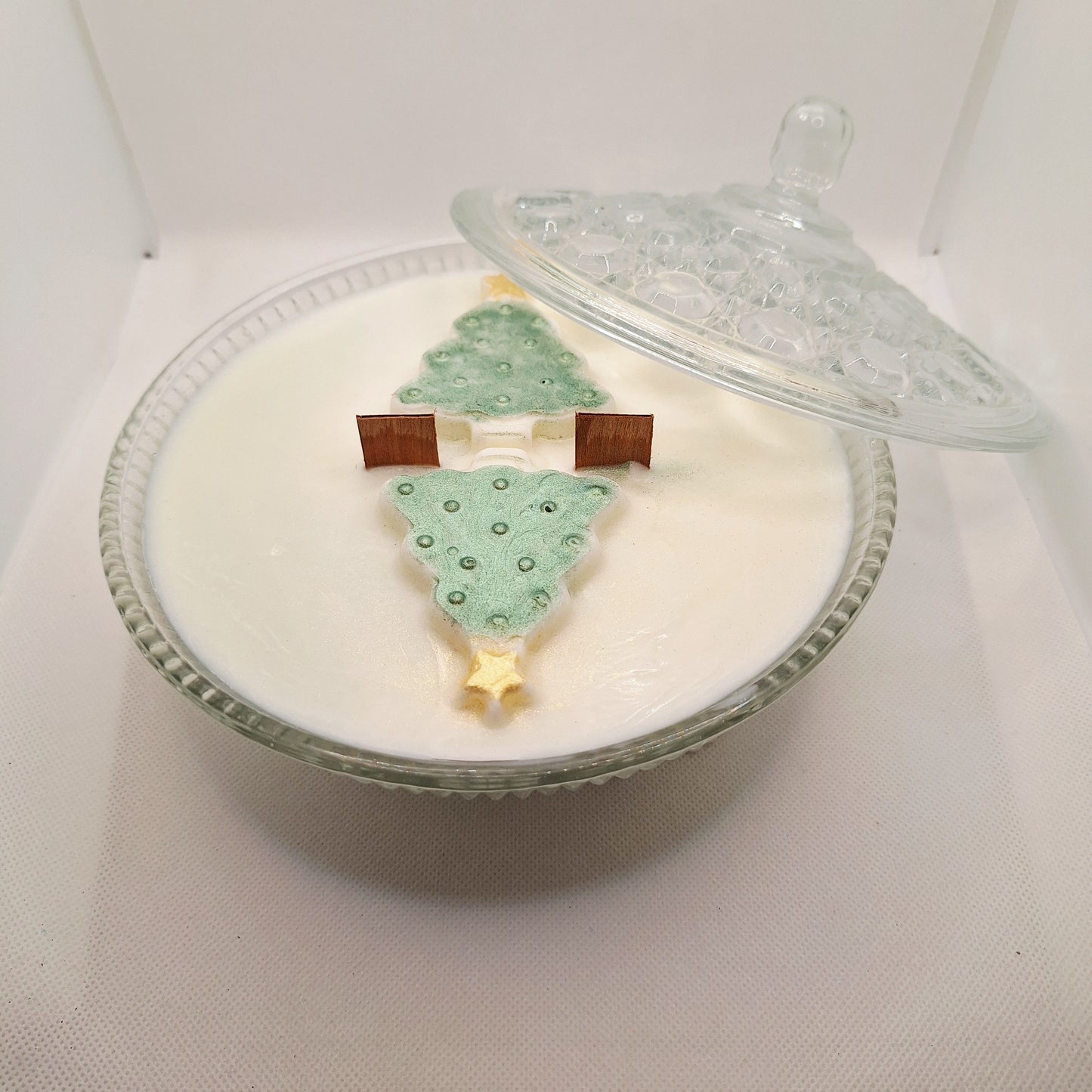 Woodland Elves Depression Glass Wood Wick Candle