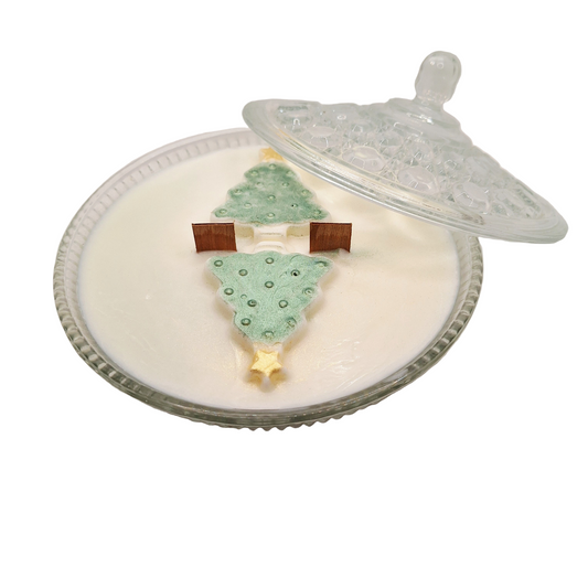 Woodland Elves Depression Glass Wood Wick Candle