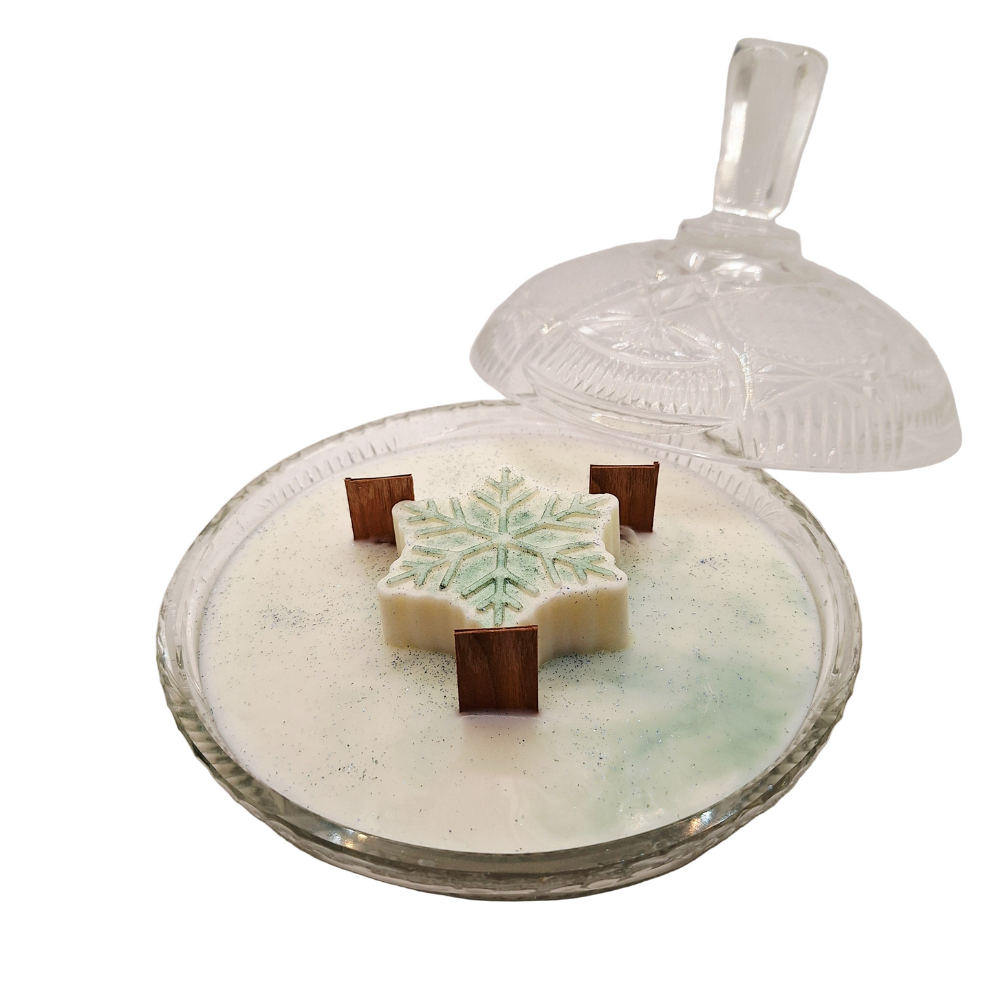 Lead Crystal Woodland Elves Wood Wick Candle