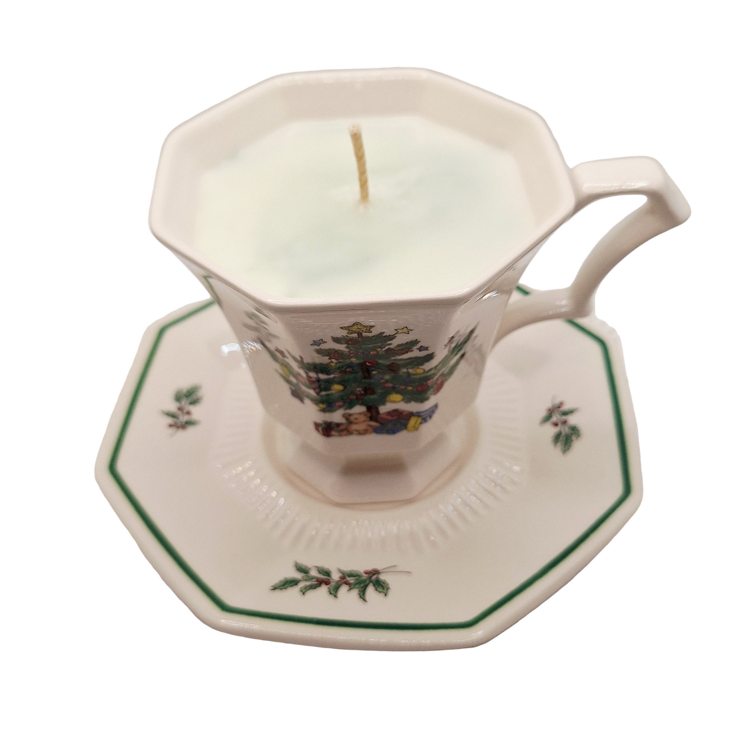 Nikko Christmastime Soy Wax Teacup and Saucer Candle