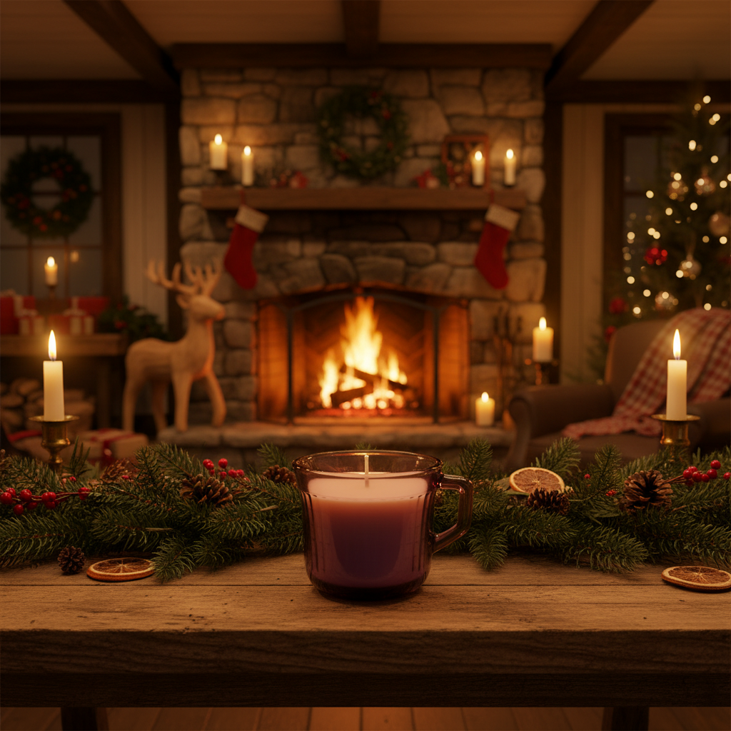 Smoky Amethyst Glass Soy Wax Teacup Candle