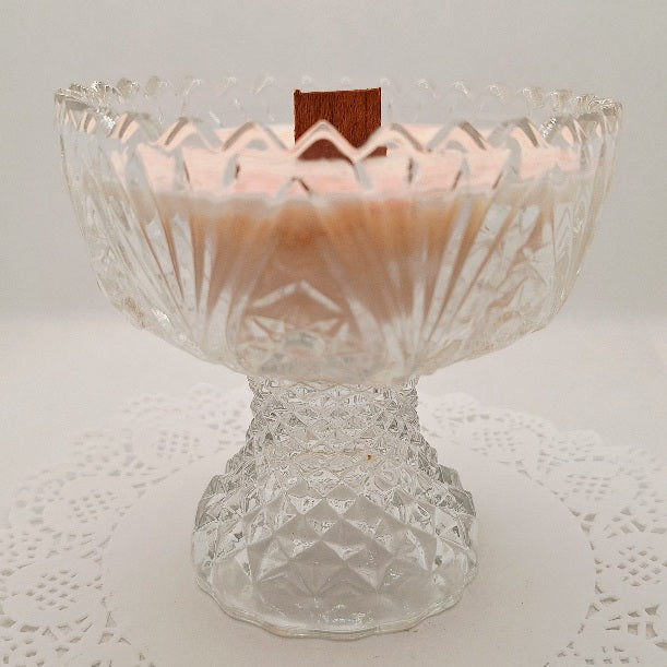 Antique Cut Glass Soy Wax Pedestal Candle