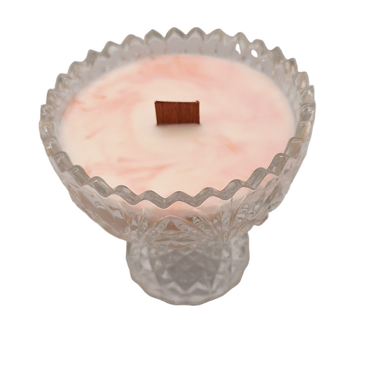 Antique Cut Glass Soy Wax Pedestal Candle