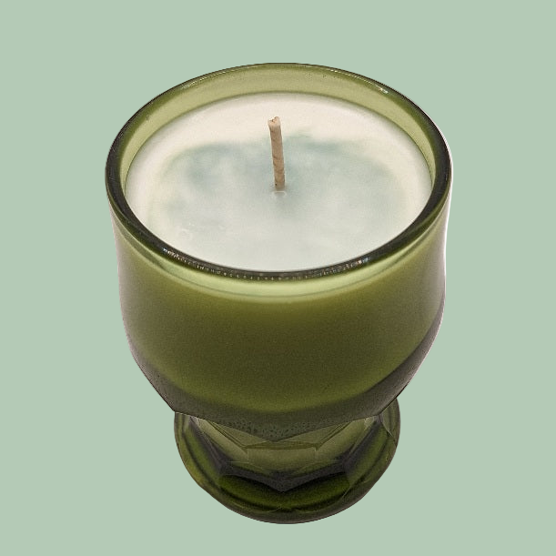 Anchor Hocking Georgian Honeycomb Avocado Green Soy Wax Candle
