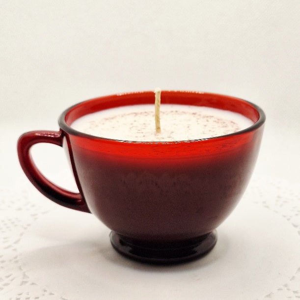 Red Ruby Glass Punch Cup Candle