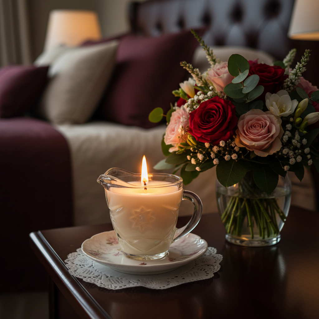 Haviland Limoges and Anchor Hocking Massage Oil Candle