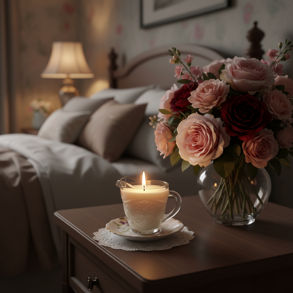 J.Pouyat Limoges and Anchor Hocking Massage Oil Candle