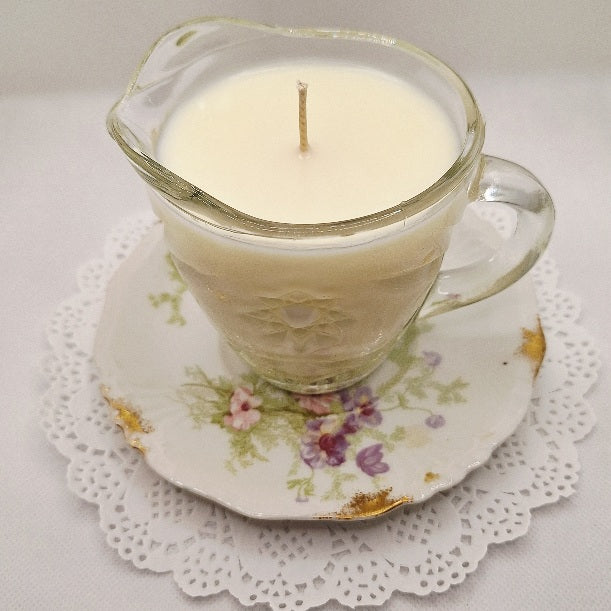 J.Pouyat Limoges and Anchor Hocking Massage Oil Candle