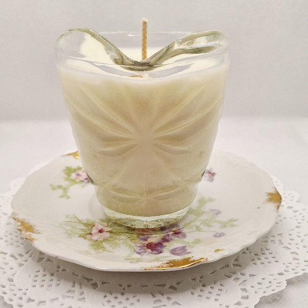 J.Pouyat Limoges and Anchor Hocking Massage Oil Candle