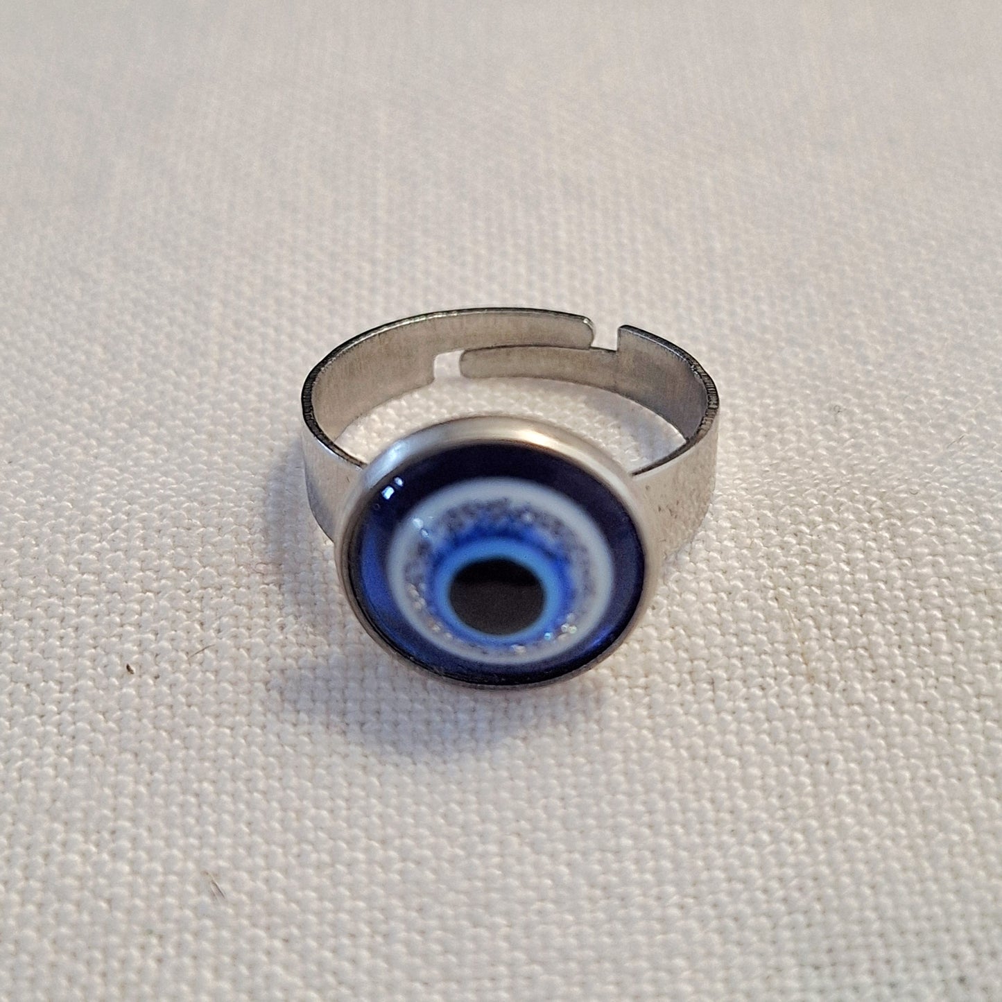Evil Eye Resin and Stainless Steel Ring