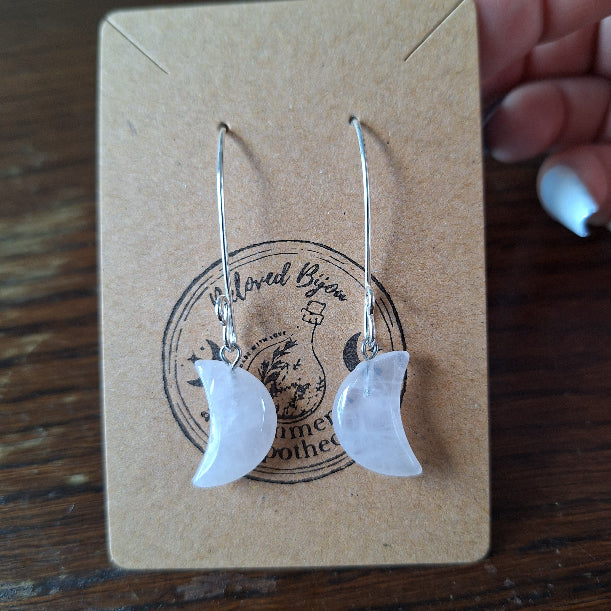 Crystal Crescent Moon Earrings
