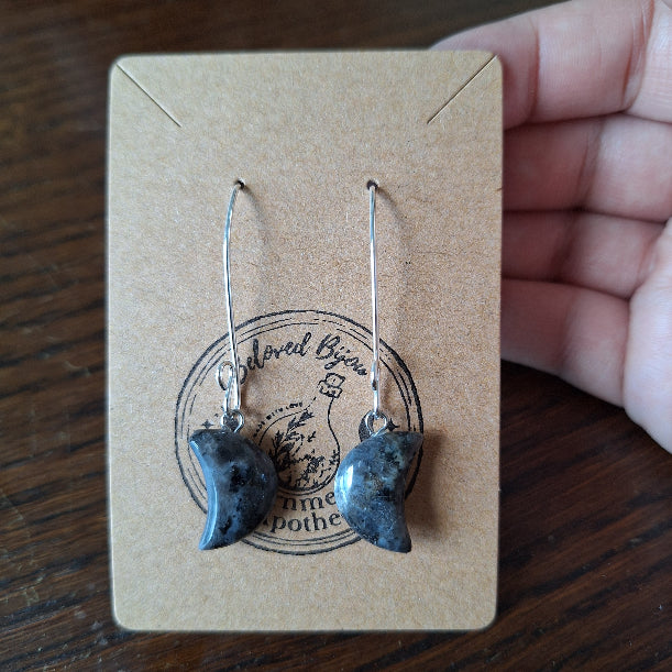 Crystal Crescent Moon Earrings