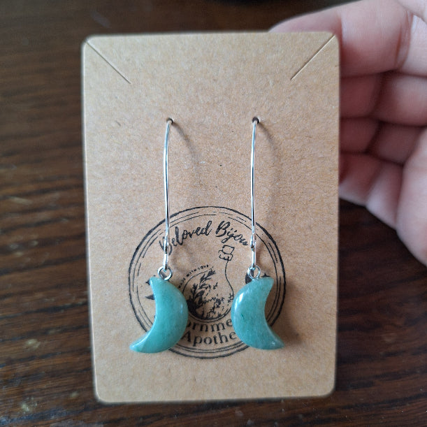 Crystal Crescent Moon Earrings