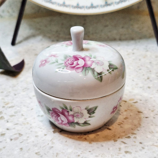 Vintage Apple Porcelain Trinket Box Soy Wax Candle
